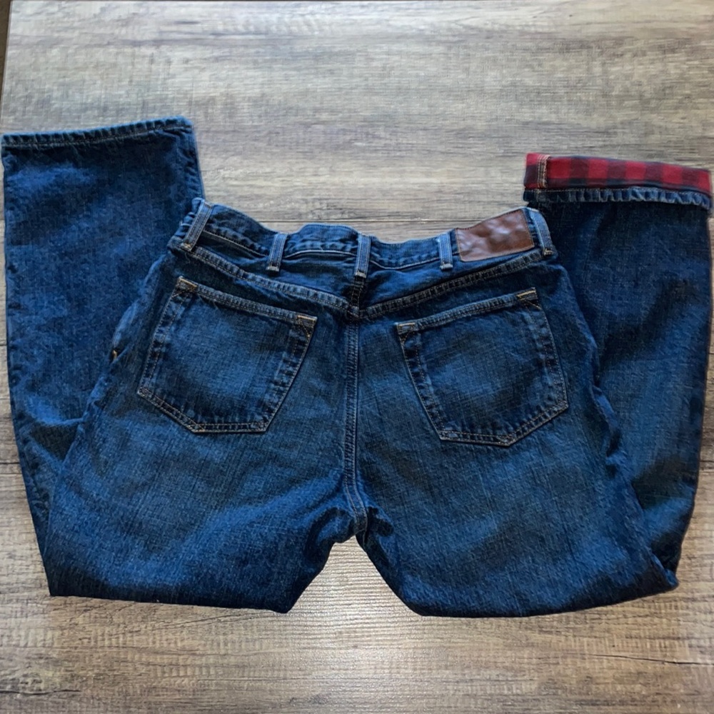 EDDIE BAUER size 36” x 30” Flannel Lined Jeans Relaxed fit Straight CLASSIC EUC